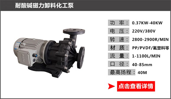 耐酸堿磁力卸料化工泵